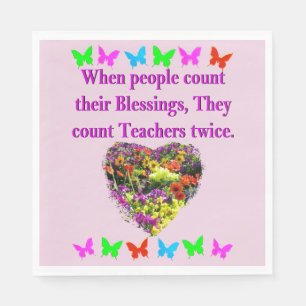 BLESSED AND INSPIRING TEACHER DESIGN NAPKIN