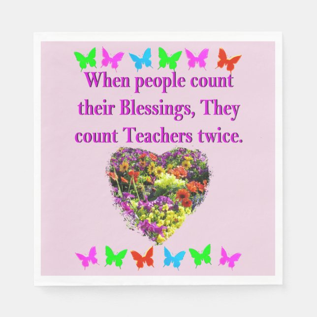BLESSED AND INSPIRING TEACHER DESIGN NAPKIN (Front)
