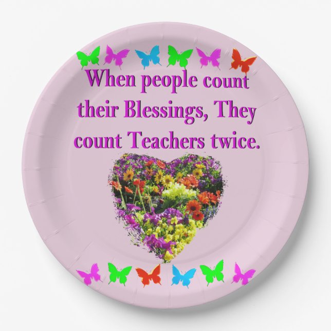 BLESSED AND INSPIRING TEACHER DESIGN PAPER PLATE (Front)