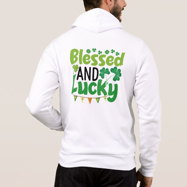 Blessed And Lucky St. Patrick’s Day Design-61103 Hoodie (Back)