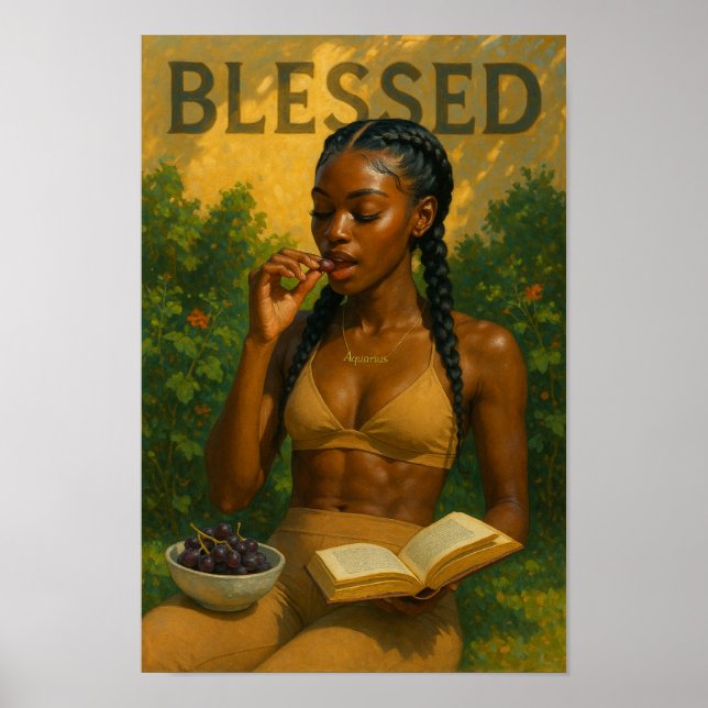Blessed Aquarius Queen Poster (Front)