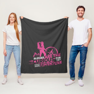 Blessed Are The Curious Hiking Novelty Fleece Blanket