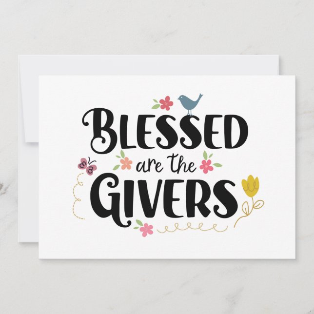 Blessed are the Givers, like you - Thanks Card (Front)