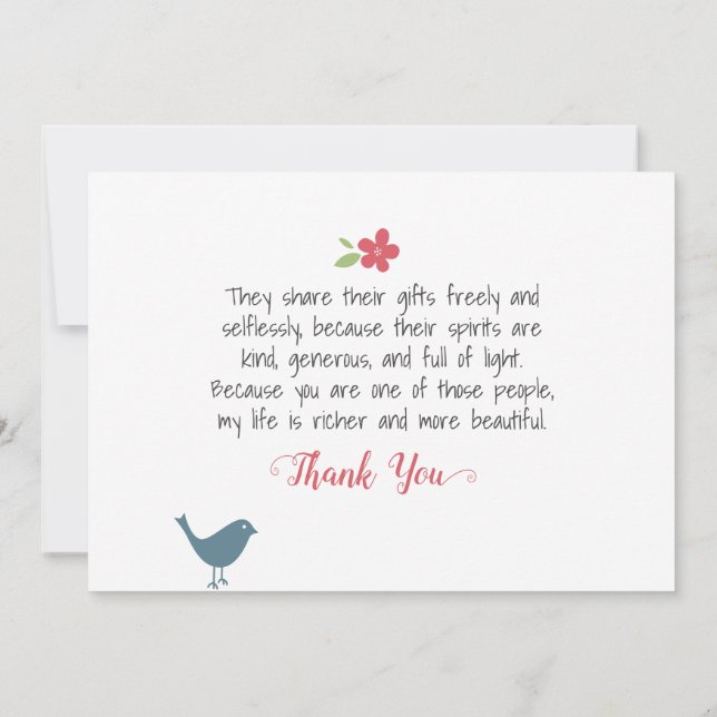Blessed are the Givers, like you - Thanks Card (Back)
