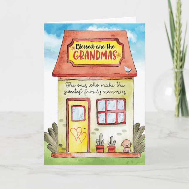 BLESSED are the Grandmas Who Make Sweet Memories Thank You Card (Front)