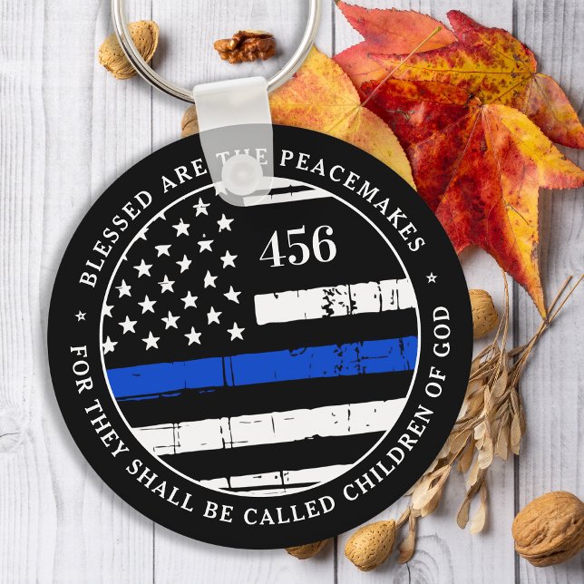 Blessed Are The Peacemakers Personalised Police Key Ring (Creator Uploaded)