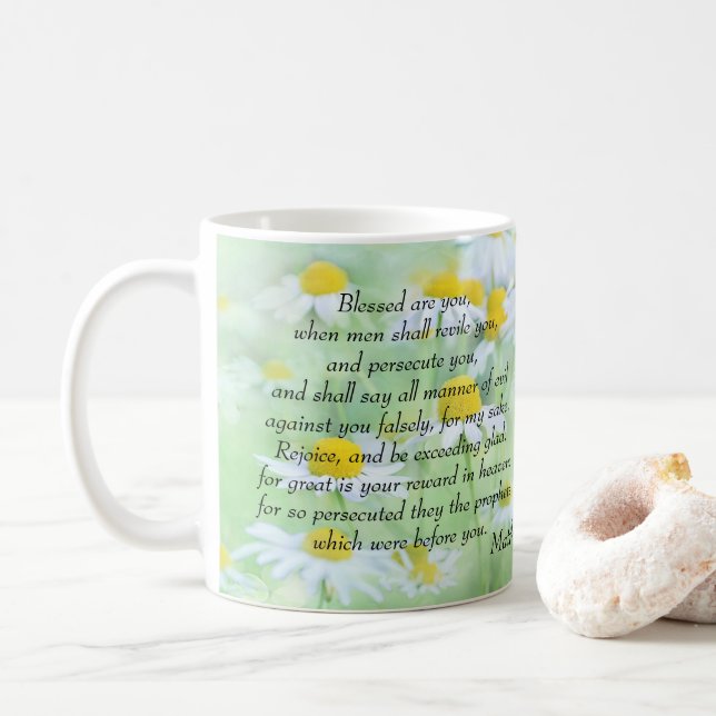 Blessed are the Persecuted - Matthew 5:11,12 Coffee Mug (With Donut)