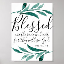 Blessed are the Pure in Heart Scripture Print