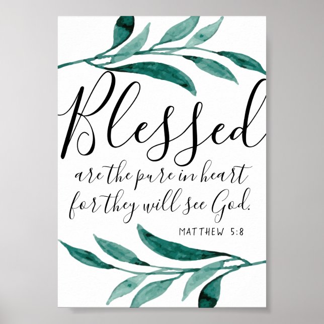 Blessed are the Pure in Heart Scripture Print (Front)
