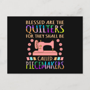 Blessed Are The Quilters Quilting Sewer Sewing Postcard