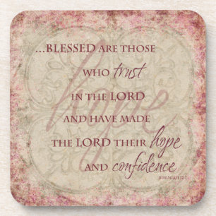 Blessed are Those Who Trust Cork Coaster Set (6)