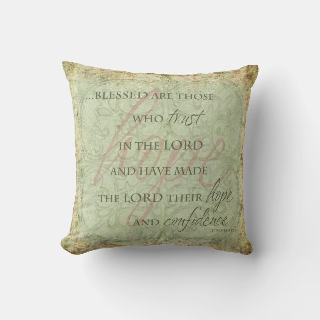 Blessed are Those Who trust in the Lord Pillow (Front)