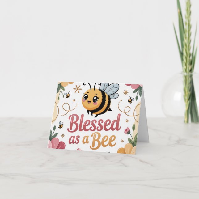 Blessed As A Bee Christian  Thank You Card (Front)