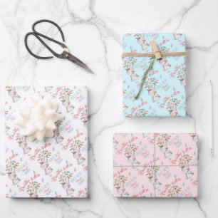 Blessed Aunt Elephant and Dragonfly Gift Wrapping Paper Sheet