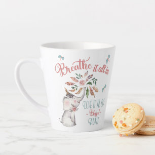 Blessed Aunt Elephant and Dragonfly Latte Mug