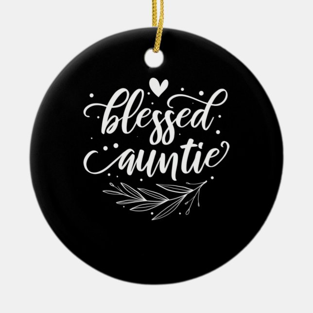 Blessed Auntie Ceramic Tree Decoration (Front)