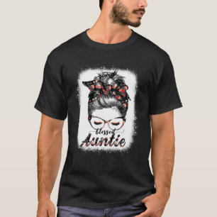 Blessed Auntie Messy Bun Women Happy Easter, Mothe T-Shirt