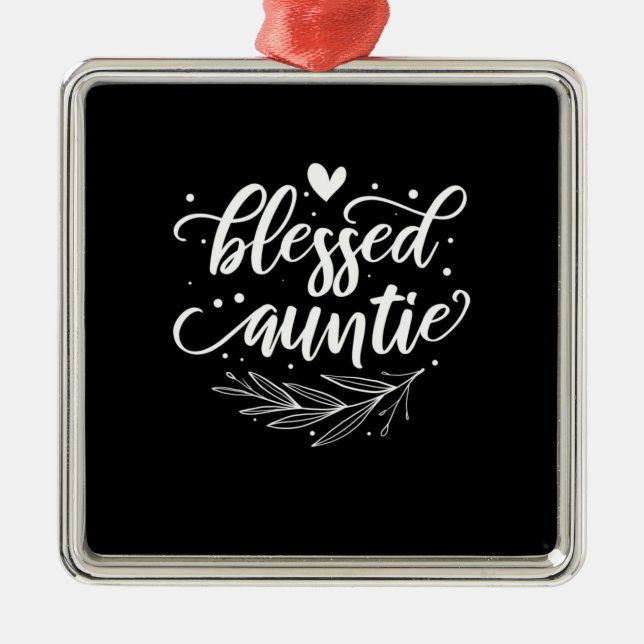 Blessed Auntie Metal Tree Decoration (Front)