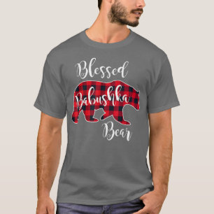Blessed Babushka Bear Red Buffalo Check Plaid Gran T-Shirt