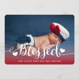 Blessed   Baby Boy Birth Announcement