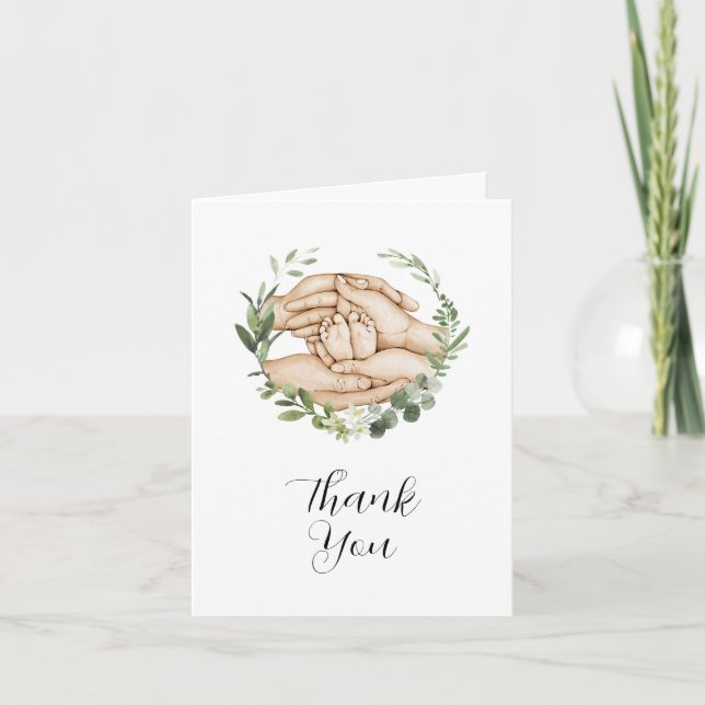 Blessed Baby Shower Thank You Card" (Front)