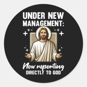 Blessed Baptism Religious Christian Under New Mana Classic Round Sticker