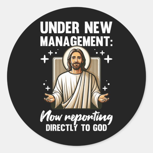 Blessed Baptism Religious Christian Under New Mana Classic Round Sticker (Front)