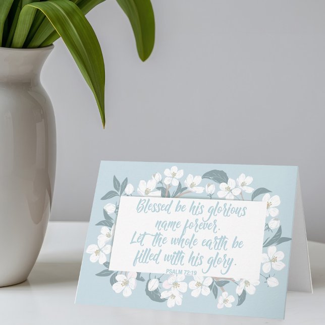 Blessed Be His Name Psalm Christian Verse Pretty Card (Creator Uploaded)