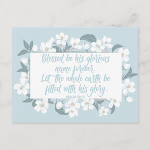 Blessed Be His Name Psalm Christian Verse Pretty Postcard