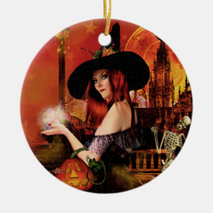 Blessed Be Magical Night Witch Ornament