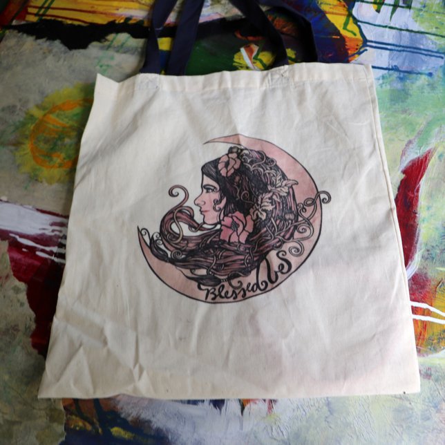 Blessed Be Moon Goddess Pagan Art Tote Bag (Creator Uploaded)