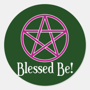 Blessed Be Pentagram Classic Round Sticker