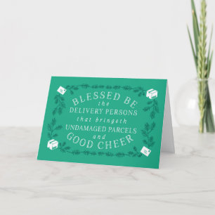 Blessed Be The Delivery Persons   Funny Holiday Card