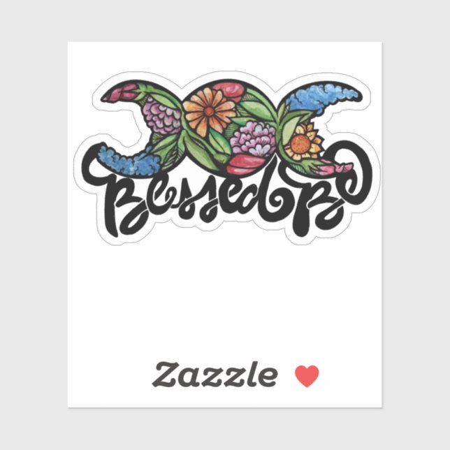 "Blessed Be" Triple Moon Bloom (Sheet)