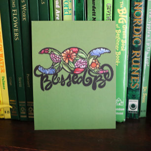 "Blessed Be" Triple Moon Bloom Postcard