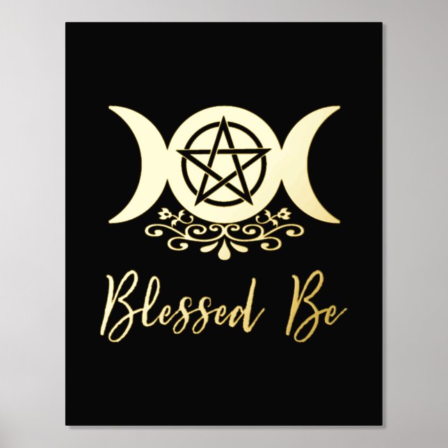 Blessed Be Triple Moon Goddess  Foil Prints (Front)