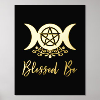 Blessed Be Triple Moon Goddess Foil Prints