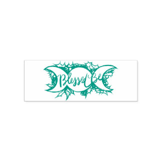 Blessed Be Triple Moon Goddess Holly Yule Self-inking Stamp