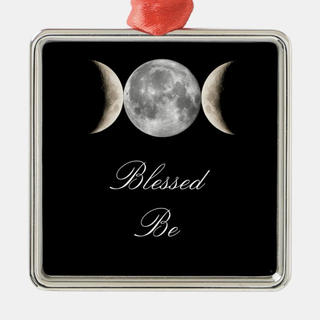 Blessed Be Triple Moon Metal Tree Decoration (Front)