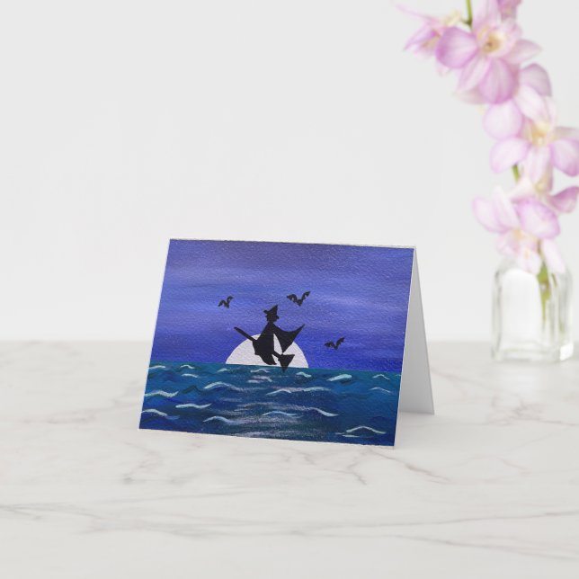 Blessed Be Witchy Moonrise Card (Orchid)