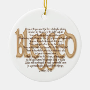 Blessed - Beatitudes Ceramic Tree Decoration