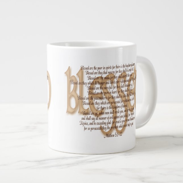 Blessed - Beatitudes Large Coffee Mug (Front Right)