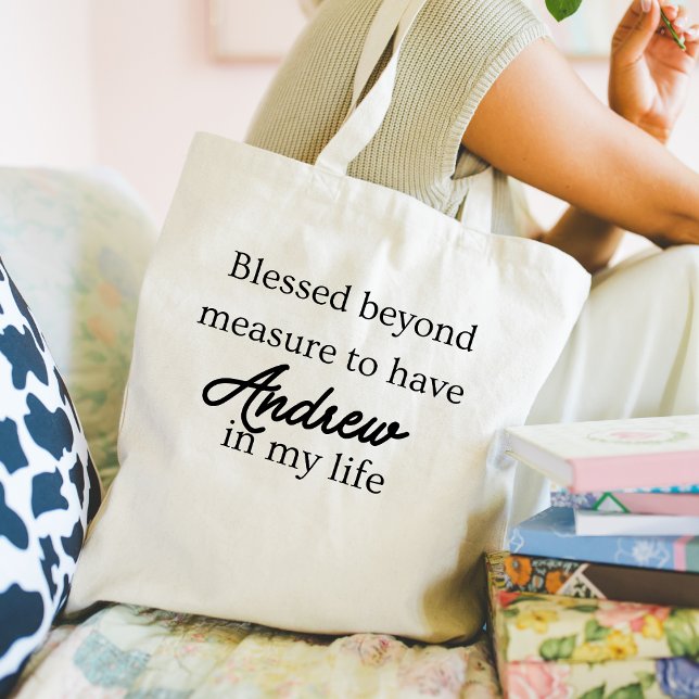 Blessed Beyond Measure Tote Bag (Personalized blessed beyond measure tote bag.)