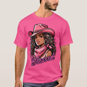 Blessed Black Cowgirl Western Swag African Christi T-Shirt