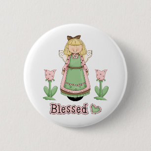 Blessed Blonde Angel 6 Cm Round Badge