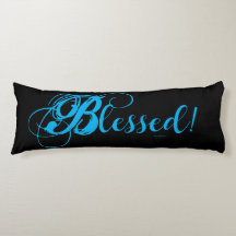 Blessed! Body Pillow (Black/Blue)