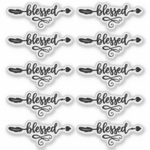 Blessed Boho Hearts Arrow Stickers
