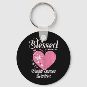 Blessed Breast Cancer Survivor Awareness Christian Key Ring