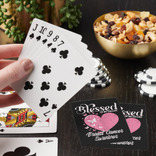 Blessed Breast Cancer Survivor Awareness Christian Playing Cards