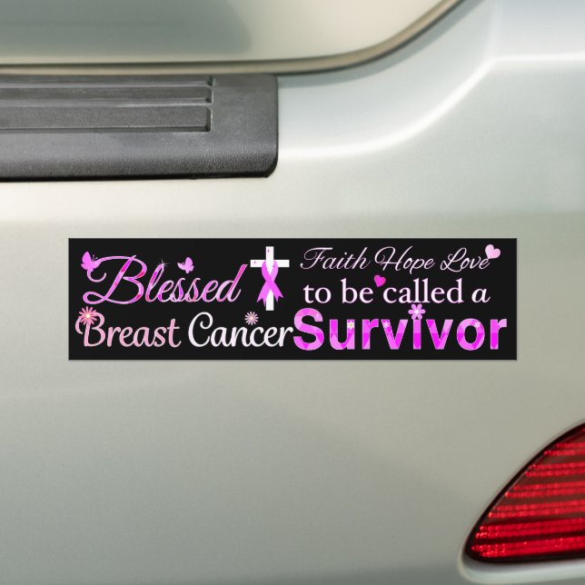 Blessed Breast Cancer Survivor Bumper Sticker (On Car)